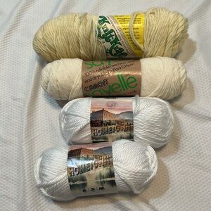 Carbon Yarn Bundle in Pale Yellow, Cream & White